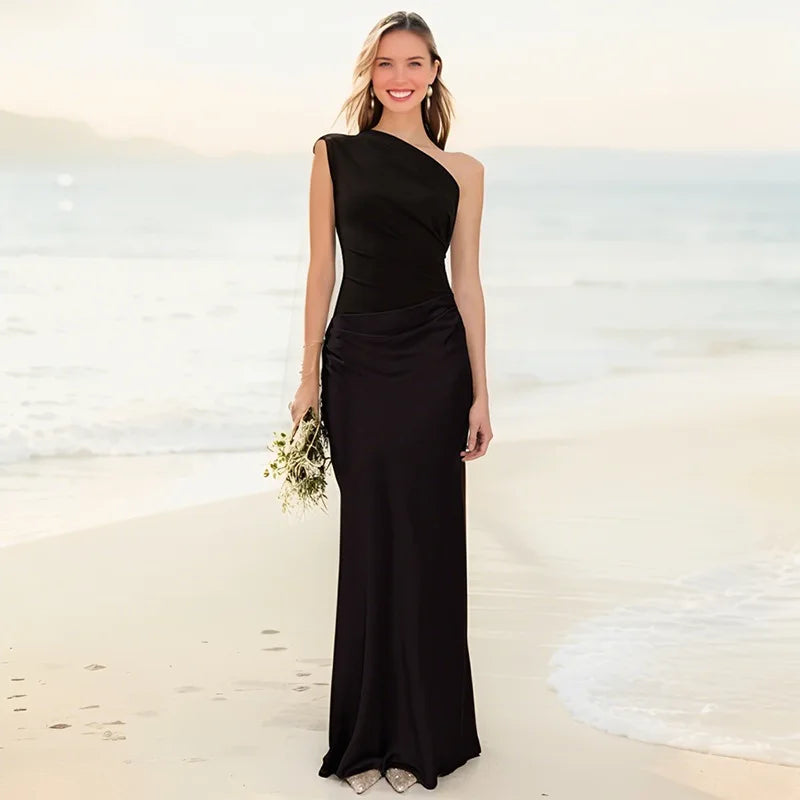 Verenaluxe™ | Maxi Dress with a Guilt in Satin