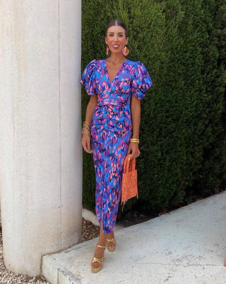 Verenaluxe™ | Dress with Puff Sleeves