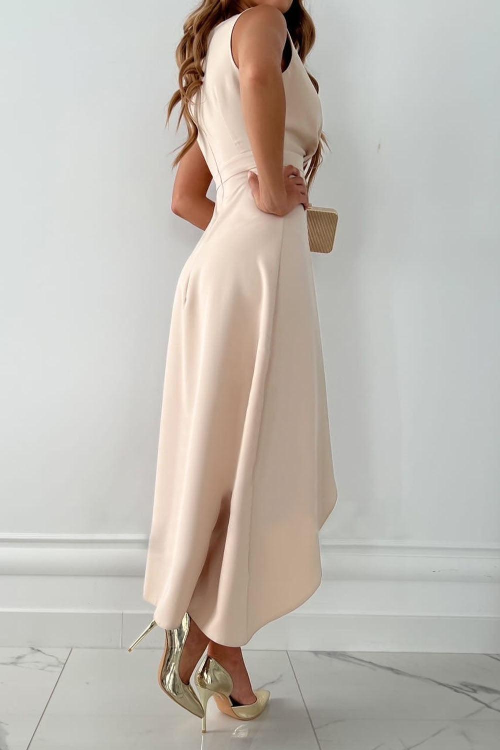 Verenaluxe™ | Midi Wrap Dress with V-Neck