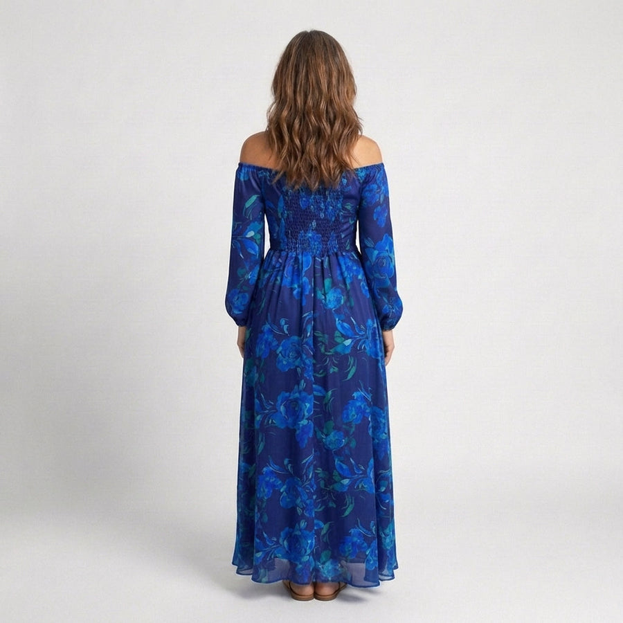 Verenaluxe™ | Off Shoulder Floral Maxi Dress