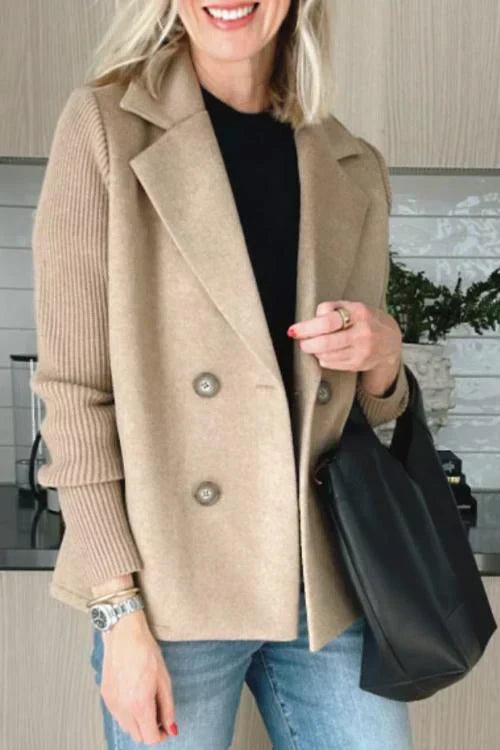 Harper – Patchwork Sleeve Casual Coat