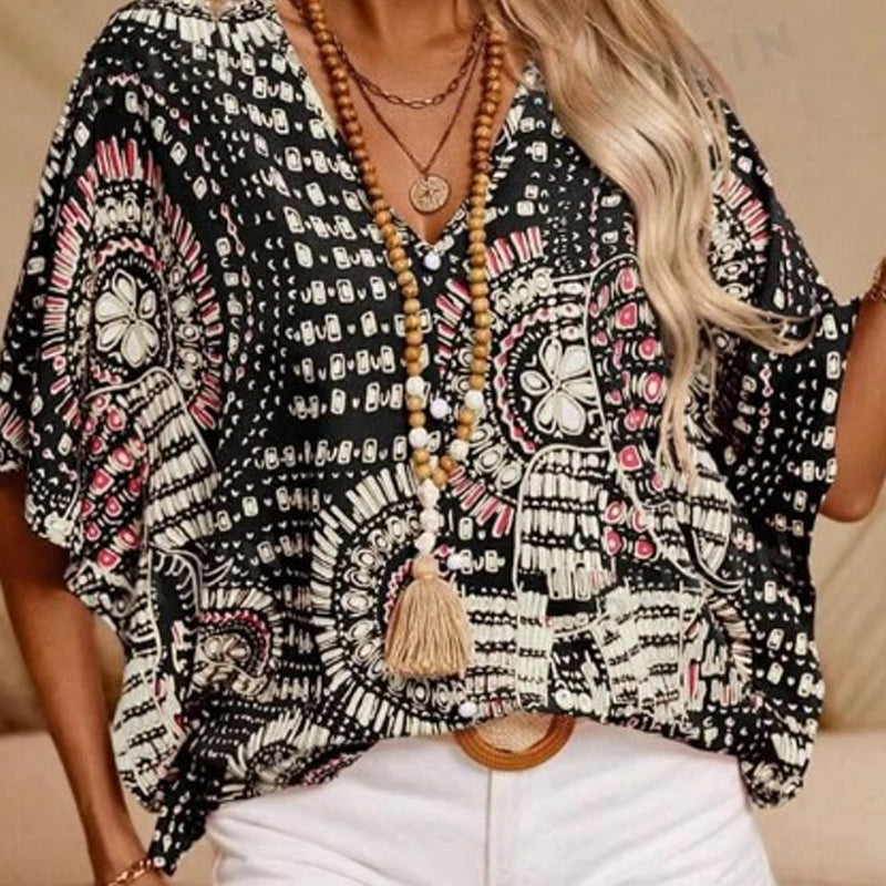 💃 Last Day Sale 50% Off 💐                                                                                                                                                    Amara™ Bohemian V-Neck Blouse