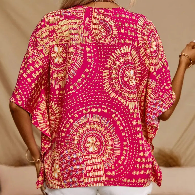 💃 Last Day Sale 50% Off 💐                                                                                                                                                    Amara™ Bohemian V-Neck Blouse